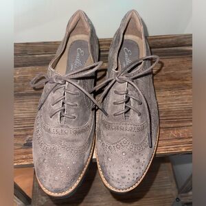 Earthies Santana Suede Leather Shoes Slate Gray Womens Sz 6 NEW‎